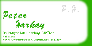 peter harkay business card